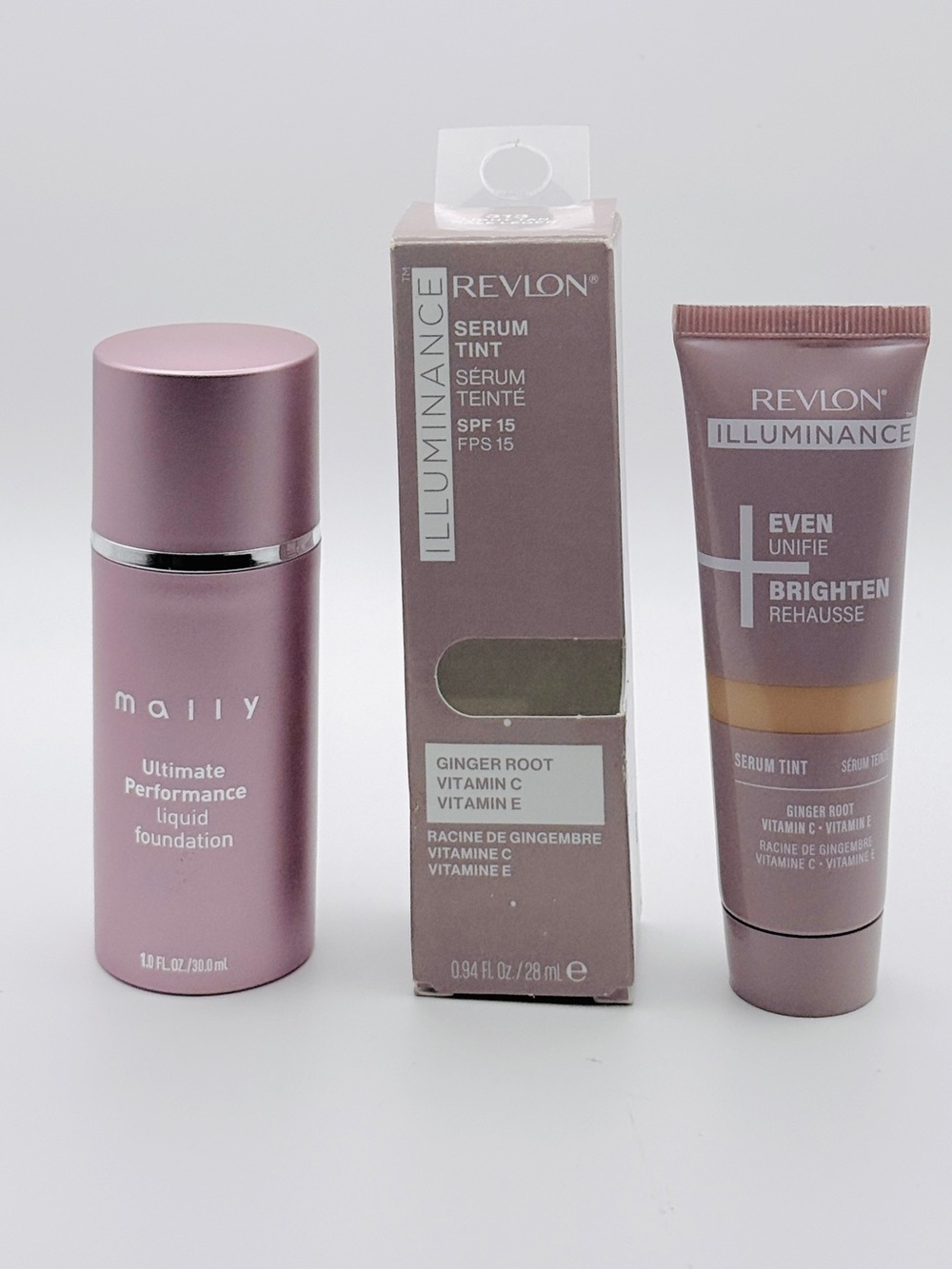 Mally Fair M2 Foundation & Revlon Illuminance Serum Tint 313 Makeup Bundle New